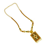 Elegant Antique Ruby Emerald Victorian Long Necklace