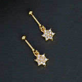 Elegant Gold Plated CZ Star Design Bugadi Earrings