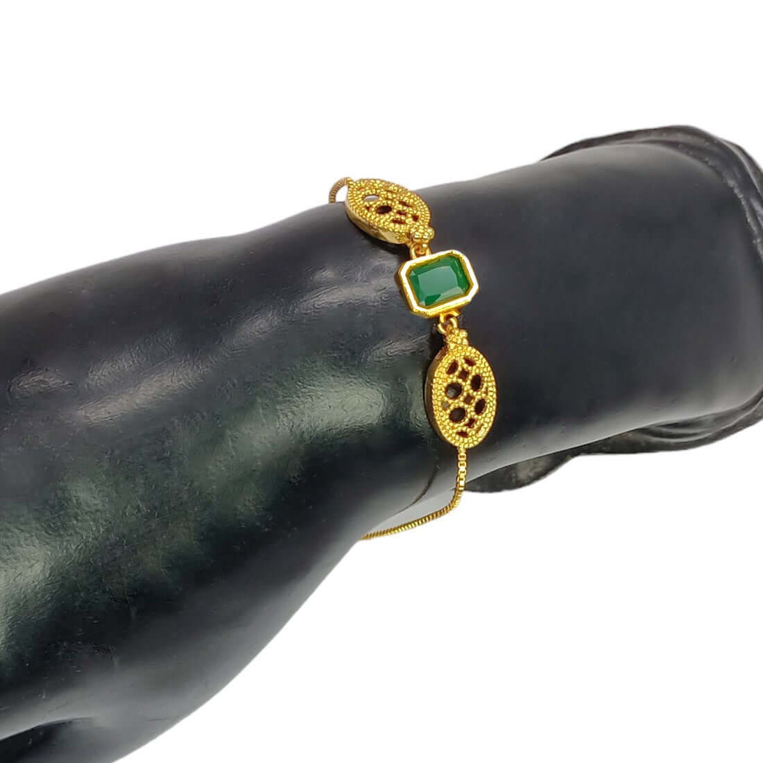 Elegant Gold Plated Square Stone Ladies Bracelet