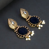 Fashion Golden Oxidized Monalisa Stone Earrings