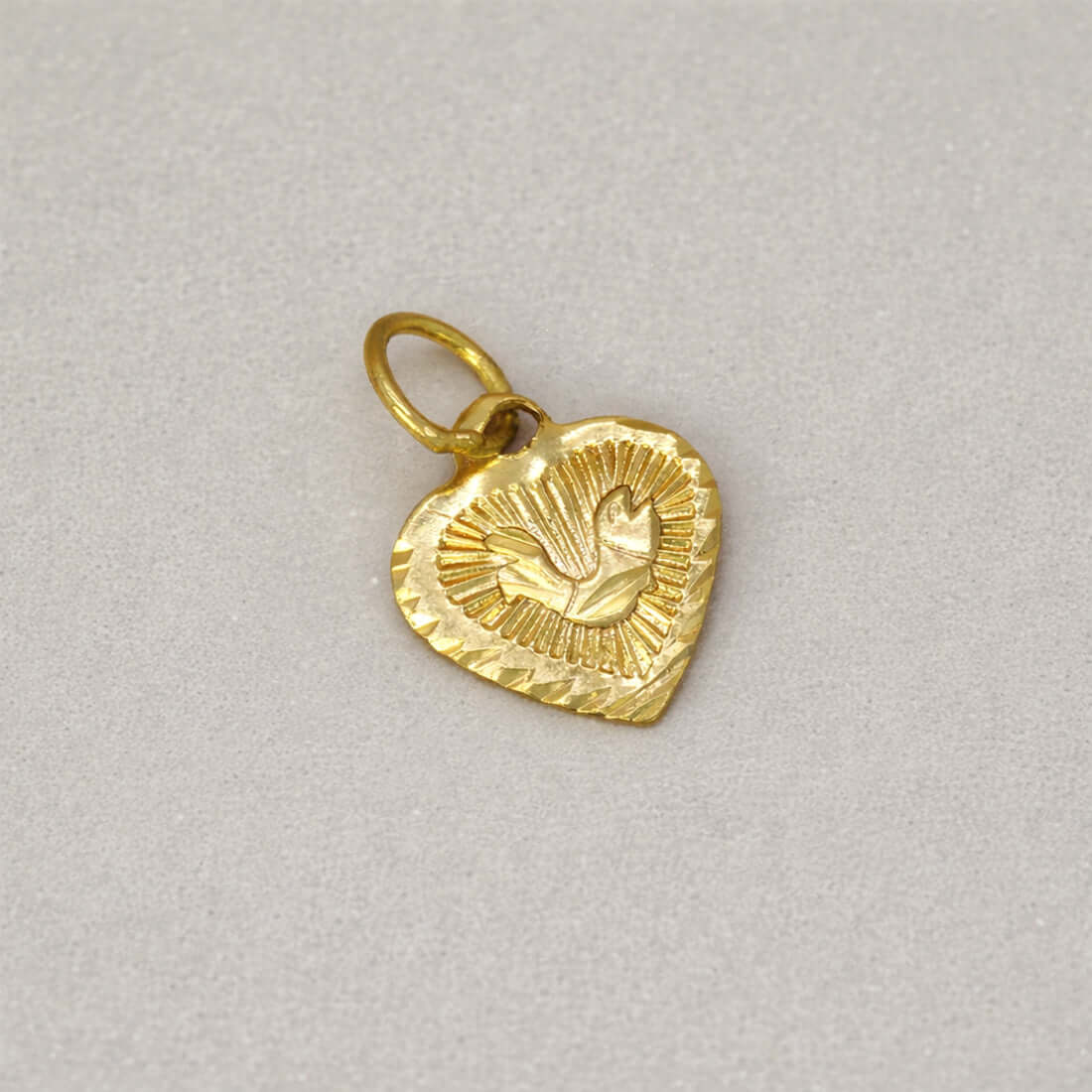 Small Gold-Plated Designer Fish Heart Pendant