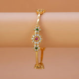Floral CZ Ruby Emerald Stone Bangle