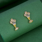 Glorious Purple CZ Big Crown Stud With Small Jhumka