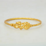 Gold Plated Floral Bouquet Bangle featuring intricate flower design in radiant yellow gold.