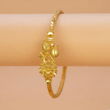 Gold Plated Floral Bouquet Bangle featuring a delicate floral bouquet motif in radiant yellow gold.