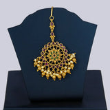 Floral Design Multi-Colour Kemp Stone Maang Tikka
