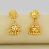 Gold-Plated Small Floral Jhumka Earrings