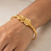 Gold Plated Floral Bouquet Bangle