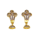 Glorious Purple CZ Big Crown Stud With Small Jhumka