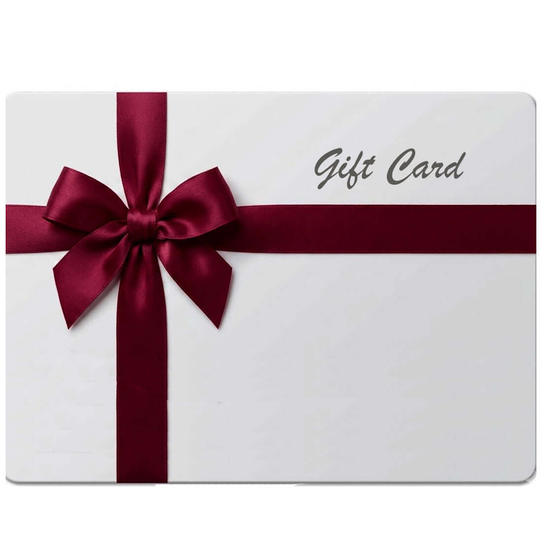 K Supreme Gift Card with a burgundy ribbon and bow, perfect for gifting loved ones.
