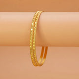 Lightweight Gold Plated Indian Bangles for Women showcasing a pair of elegant diamond-cut designs.