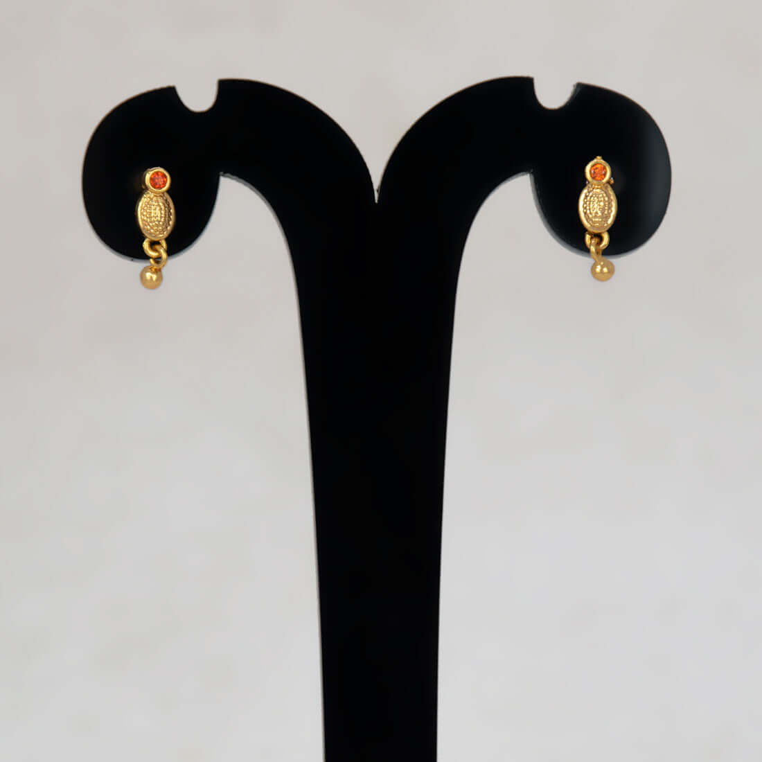 Gold-Plated Bead Hanging Simple Stud Earrings