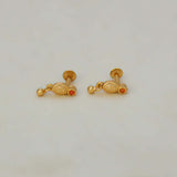 Gold-Plated Bead Hanging Simple Stud Earrings