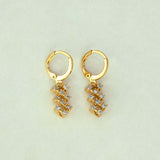 Gold-Plated-CZ-Cluster-Drop-Hoop-Earrings