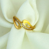 Elegant Gold Plated CZ Stone Finger Ring for Women