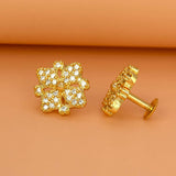 Gold-Plated-CZ-Floral-Stud-Earrings