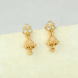 Gold-Plated-CZ-Small-Jhumka-Drop-Stud-Earrings