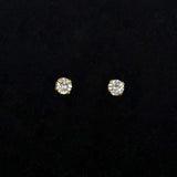 Gold Plated CZ Solitaire Second Stud Earrings