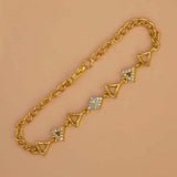 Gold Plated CZ Triangle Bracelet