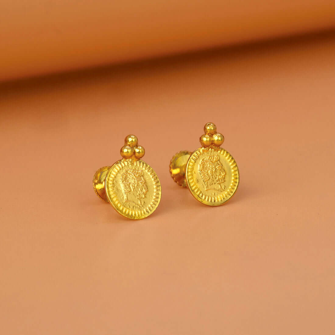 Gold-Plated-Coin-Stud-Earrings