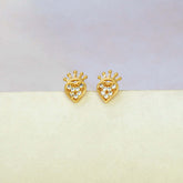 Gold-Plated-Crown-Heart-Stud-Earrings