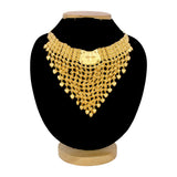 Gold-Plated-Designer-Heart-Mesh-Bib-Necklace-Dmo