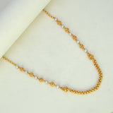 Gold Plated Filigree Bead Pearl Necklace