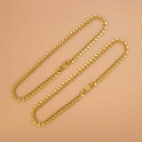 Gold-Plated Floral Disc Drop Chain Anklet