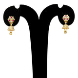 Gold-Plated-Floral-Jhumka-Second-Stud-Earrings