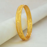 Gold Plated Floral Mesh Design Bangle
