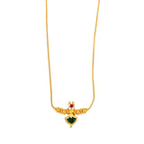 Simple Traditional Gold Plated Small Palakka Pendant Chain