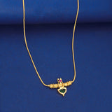 Simple Traditional Gold Plated Small Palakka Pendant Chain
