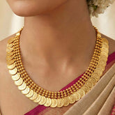 South Indian Gold-Plated Head Kasu Choker Necklace