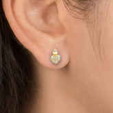 Gold-Plated-Heart-CZ-Second-Stud-Earring