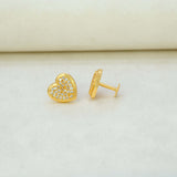 Gold-Plated-Heart-Shaped-Stone-Stud-Earrings
