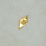 Gold-Plated-Leaf-Design-Om-Pendant