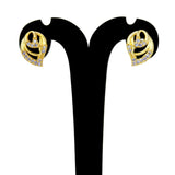 Gold-Plated-Leaf-Design-Stone-Stud-Earrings