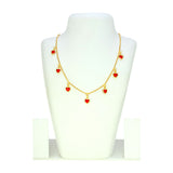 Stylish Gold Plated Stone Hanging Choker Necklace