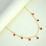 Stylish Gold Plated Stone Hanging Choker Necklace