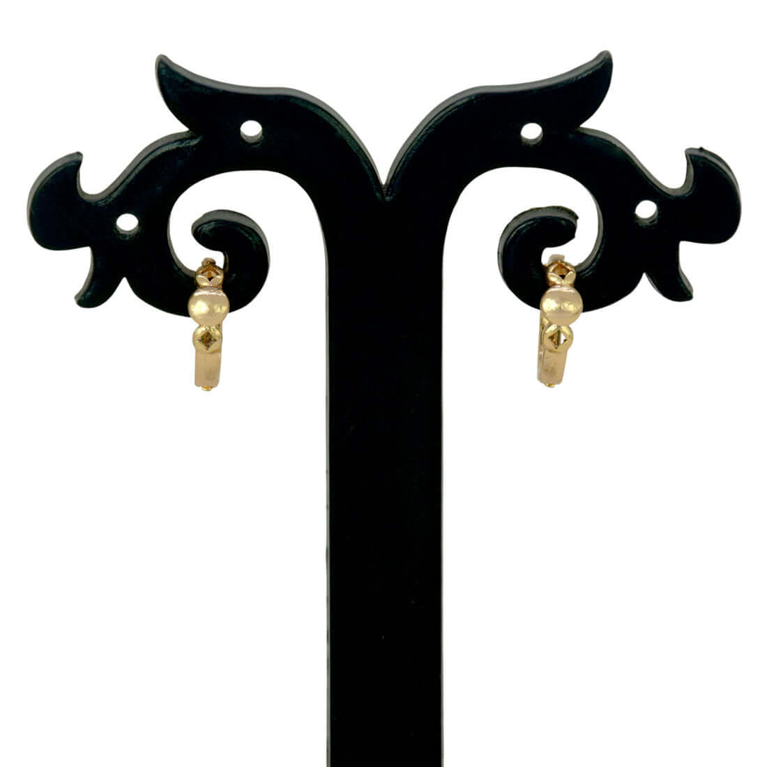 Gold-Plated-Simple-Round-Stud-Hoop-Earrings-Dmo