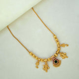Gold-Plated-Sree-Krishna-Palakka-Ruby-Pendant-Necklace