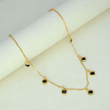 Stylish Gold Plated Stone Hanging Choker Necklace