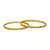 Stylish Matte Gold Plated Textured Designer Bangles showcasing diagonal texturing and a matte finish.