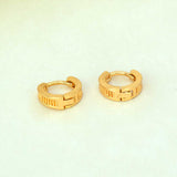 Gold Plated Textured Hoop Earrings