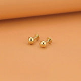 Gold Plated Tiny Button Stud Earrings Small