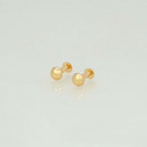Gold Plated Tiny Button Stud Earrings Small