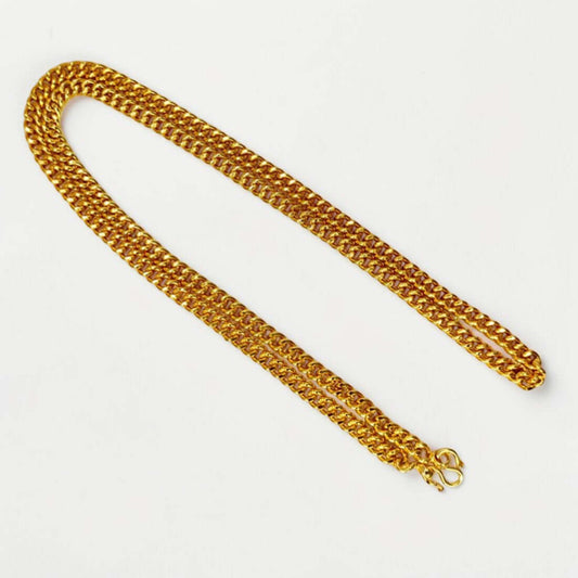 Gold-Plated Unisex Cuban Curb Link Chain