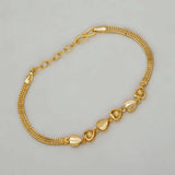 Gold PlatedĀ Triple Ball Heart Kilukkam Bracelet