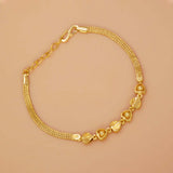 Gold PlatedĀ Triple Ball Heart Kilukkam Bracelet