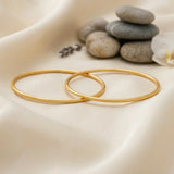 Gold Plated Simple Thin Daily Wear Plain Bangles